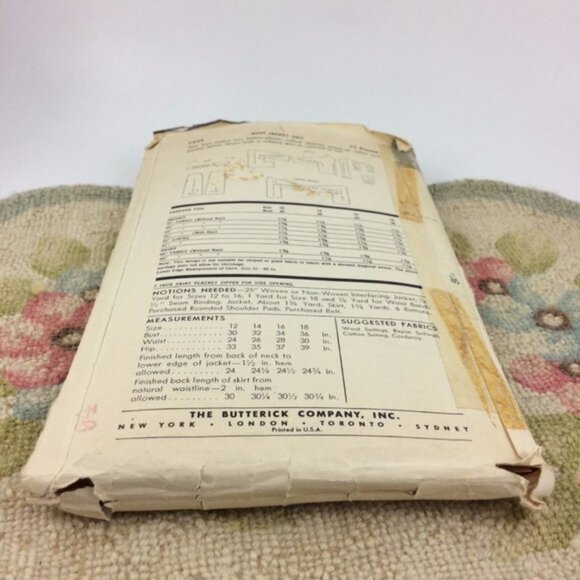 Vtg Butterick Pattern 7545 Trim Box Jacket Slim Fitted Skirt Cut 36" Bust 1950s - Picture 7 of 12